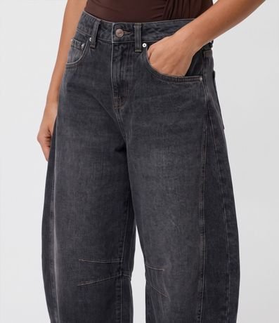 Pantalón Baggy Balloon en Jeans con Cintura Mediana y Recorte Lateral 3