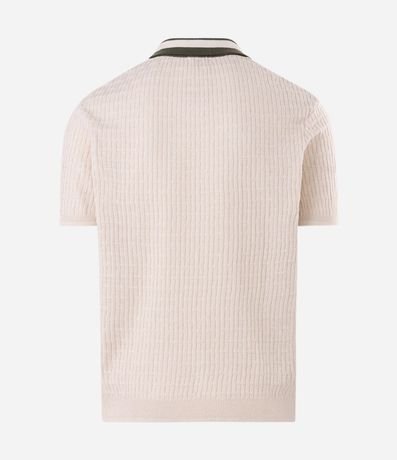 Polo Regular Texturizada con Cuello Contrastante 6