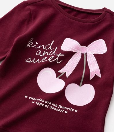 Remera Infantil en Algodón Lazo Cereza - Talle 1 a 6 años 4
