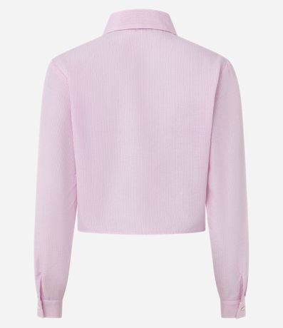 Camisa Cropped en Tricolina Listrado con Lazo en Moñitas 6