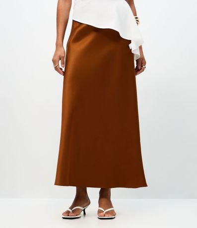 Pollera Midi Satinada con Cintura Elástica 3
