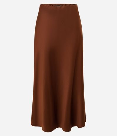 Pollera Midi Satinada con Cintura Elástica 5