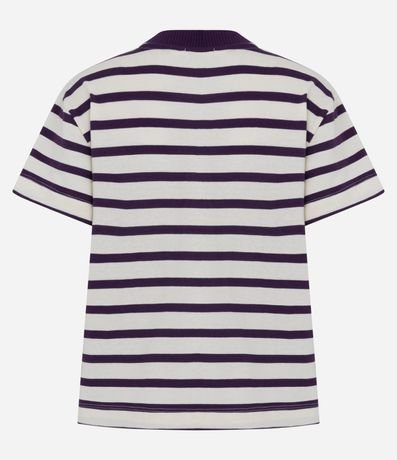 Blusa Rayada en Algodón con Cuello Contrastante 2