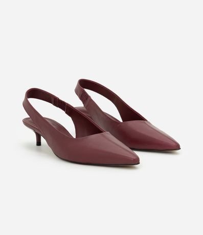 Zapato Slingback en Cuero con Taco Bajo Kitten Heel 2