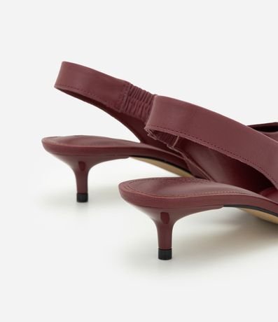 Zapato Slingback en Cuero con Taco Bajo Kitten Heel 3