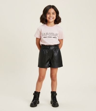 Remera Infantil con Estampado Huntrix y Detalle en Brillo – Talle 5 a 14 años