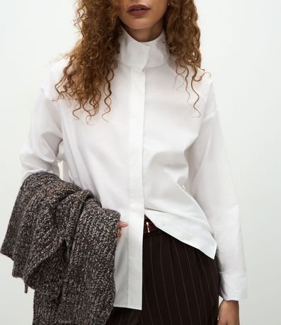 Camisa en Tricolina con Cuello Alto 4