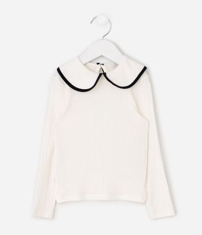 Blusa Infantil con Cuello Muñeca y Bies Contrastante – Talle 1 a 6 años 3