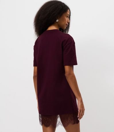 Vestido Recto en Algodón con Encaje en el Ruedo 4