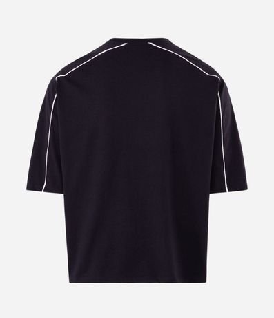 Remera Boxy en Algodón con Rayas Contrastante 6