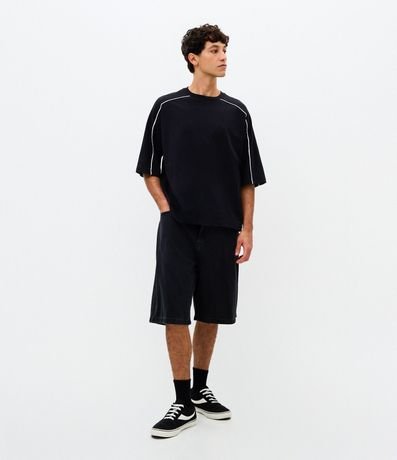 Remera Boxy en Algodón con Rayas Contrastante 2