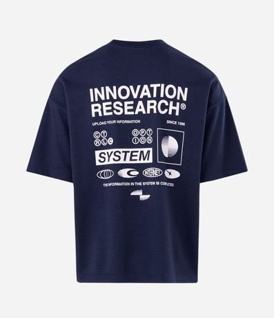 Remera de Algodón con Mangas Cortas y Lettering “Innovation Research” Oversized. 5