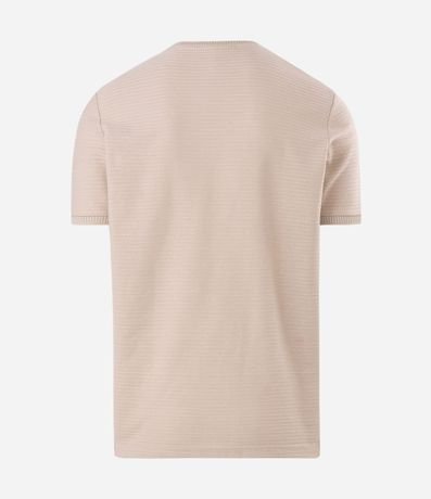 Remera Texturizada con Algodón y Cuello Redondo 2