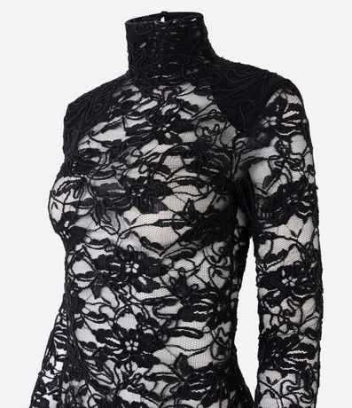 Blusa en Encaje con Manga Larga y Hombreras 6