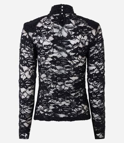 Blusa en Encaje con Manga Larga y Hombreras 7