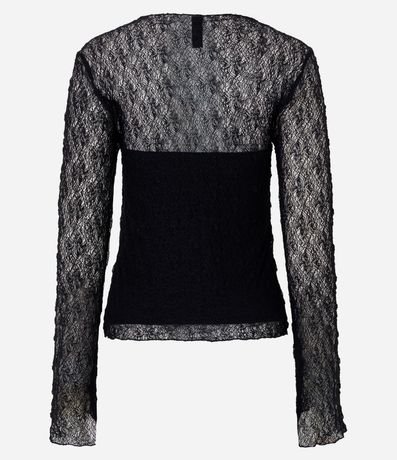 Blusa Manga larga Texturizada con Manga Evasê y Transparencia 7