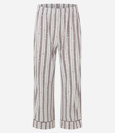 Pijama Largo en Peach Touch con Estampa de Rayas Contrastante 7