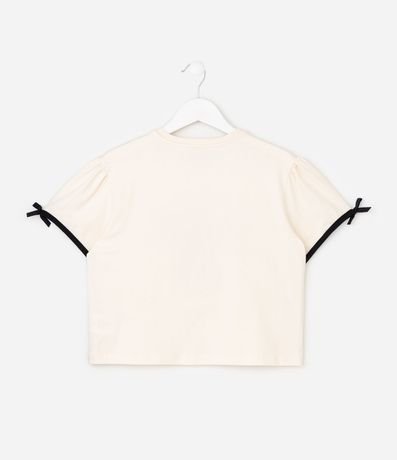 Remera Boxy Infantil con Lazo en Tule y de Lunares Flocado – Talle 5 a 16 años 3