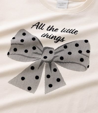 Remera Boxy Infantil con Lazo en Tule y de Lunares Flocado – Talle 5 a 16 años 5