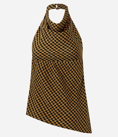 Blusa Assimétrica Estampada con Cuello Halter Neck 7