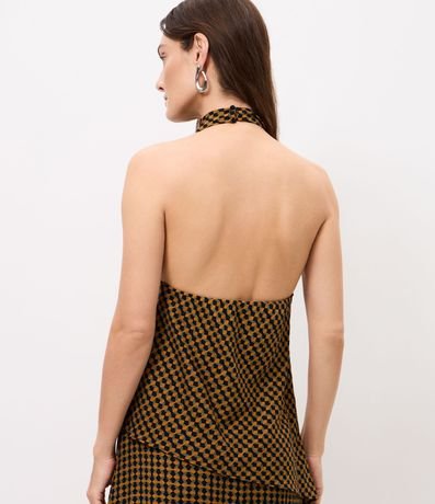 Blusa Assimétrica Estampada con Cuello Halter Neck 4