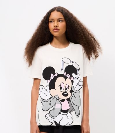 Remera Oversized en Algodón con Minnie Estampada