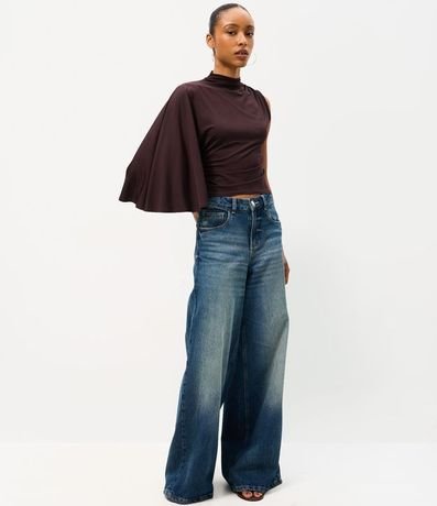 Blusa Hombro Unico en Microfibra con Manga Larga Suelta 2