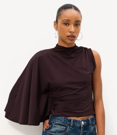 Blusa Hombro Unico en Microfibra con Manga Larga Suelta 3