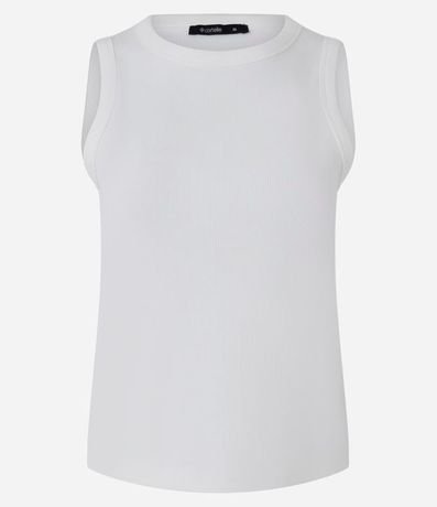Musculosa Básica en Rib con Modelo Ajustado 5