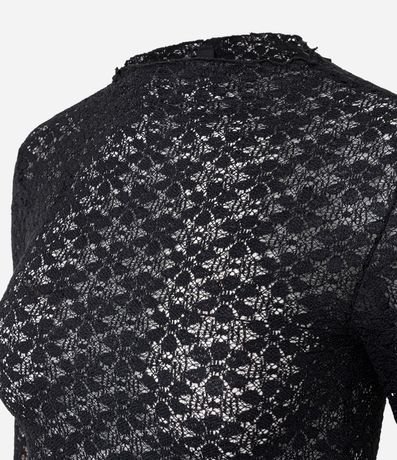 Blusa Manga Larga en Encaje Texturizada con Cuello Alto 4