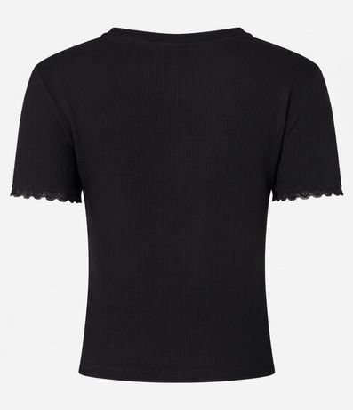 Blusa en Rib con Encaje en la Manga 4