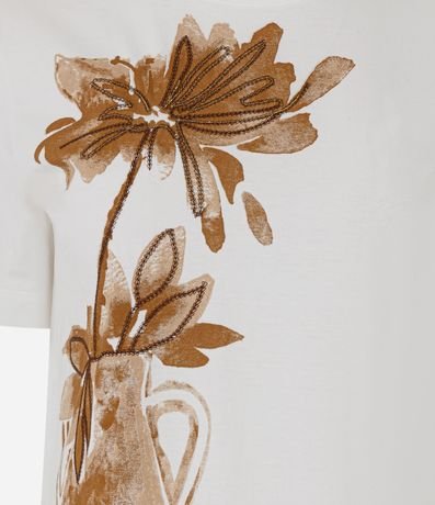 Blusa en Algodón con Estampa de Vaso y Flor 2