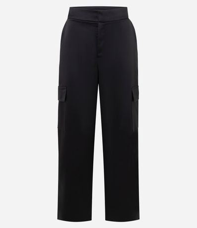 Pantalón Recto en Tricolina con Bolsillos Cargo Laterales 5