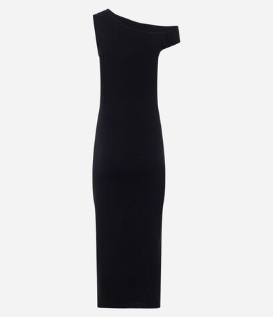 Vestido Midi en Cotton con Escote Hombro a Hombro y Drapeado 6