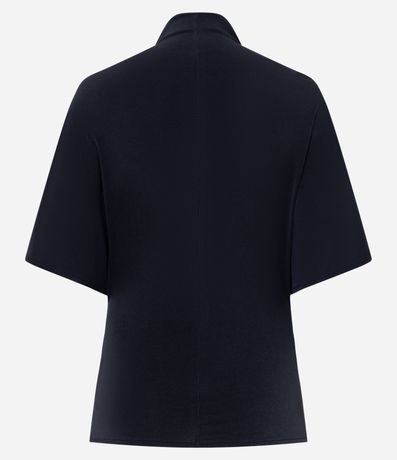 Blusa Amplia con Cuello Alto y Mangas Cortas 2