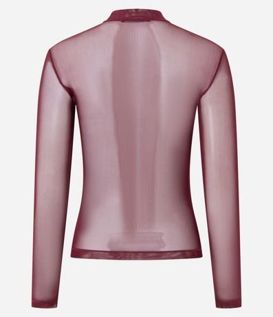 Blusa en Tule con Transparencia y Cuello Alto 7