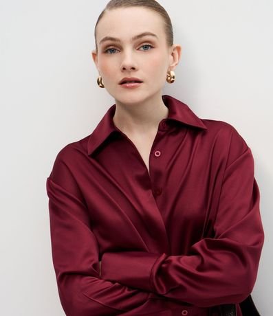 Camisa Satinada con Puños Largos 4