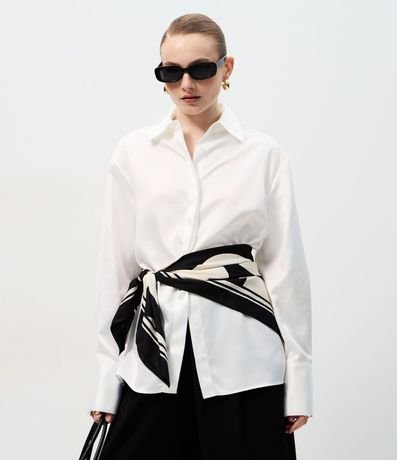 Camisa Satinada con Puños Largos