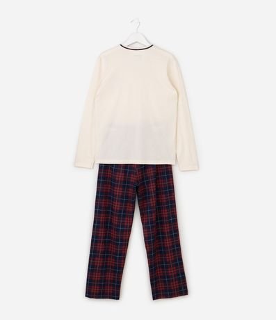 Pijama Infantil Harry Potter con Estampado Hogwarts y Pantalón de cuadros – Talle 7 a 16 años 3