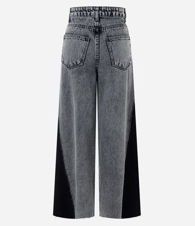 Pantalón Wide Leg en Jeans con Recorte Lateral y Cintura Mediana 6