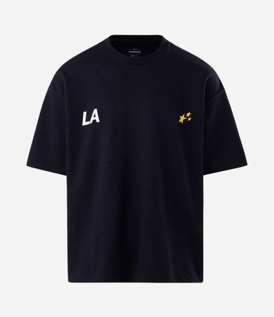 Remera Oversized en Algodón con Estampa de Estrellas y Lettering 5