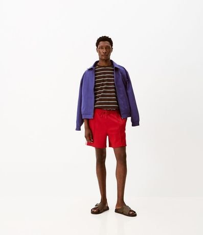 Remera Relaxed en Algodón con Estampa Rayada