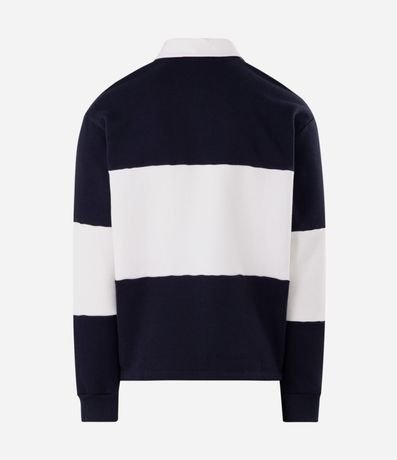 Algodón Boxy Listrado con Cuello Polo 6