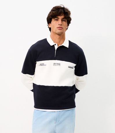 Algodón Boxy Listrado con Cuello Polo 3