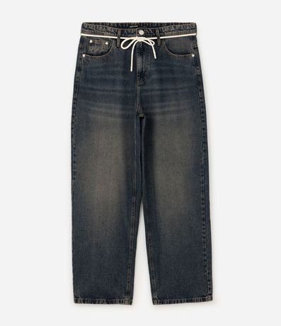 Pantalón Baggy Relaxed en Jeans con Cordón en la Cintura 5