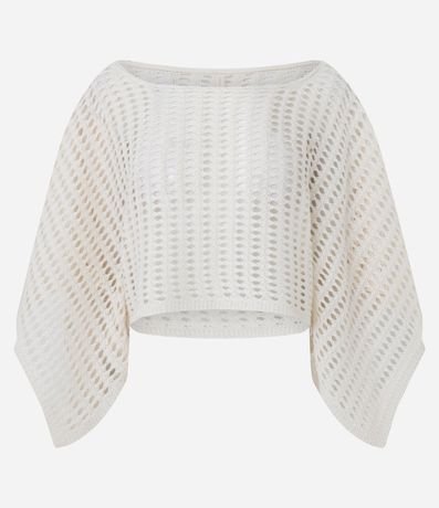 Salida de Playa Blusa en Punto con Manga Amplia 4