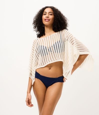 Salida de Playa Blusa en Punto con Manga Amplia 2