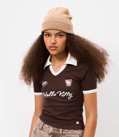 Blusa Polo en Piquet con Hello Kitty Estampada