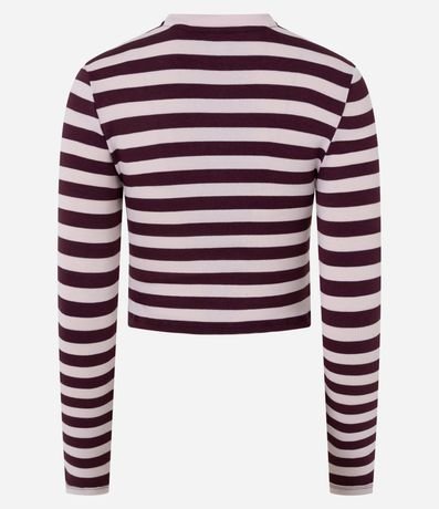 Blusa Cropped en Rib con Rayas 2