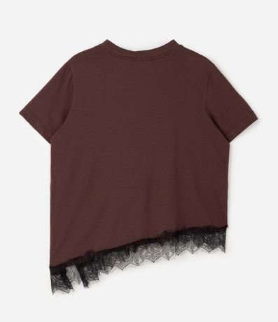 Blusa Manga Corta con Encaje Irregular en el Ruedo Curve & Plus Size 6